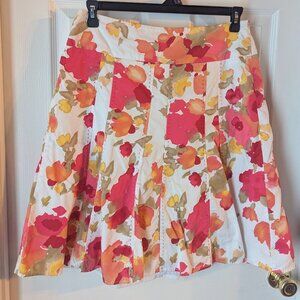 Covington orange and pink watercolor floral print skirt - 10